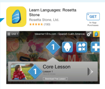 Rosetta Stone mobile application screen shot