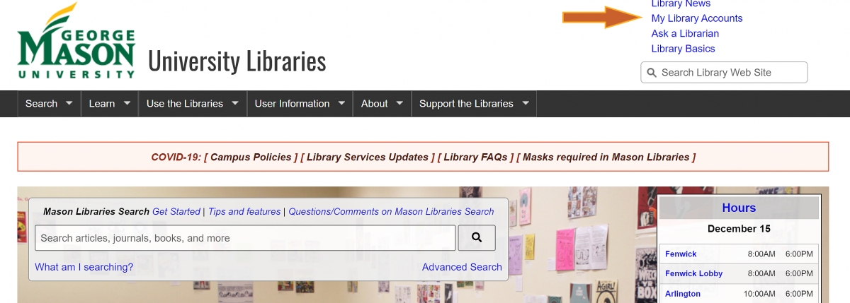 Library home page