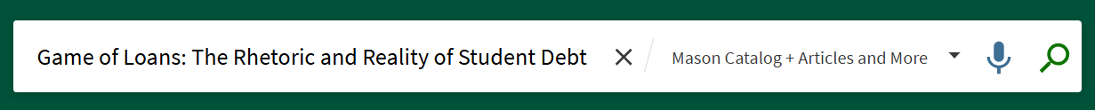 Title of resource entered into search bar