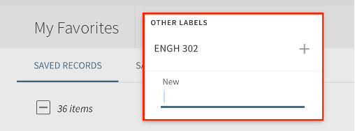 Label entry dialog
