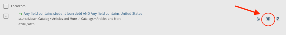 Set an alert for this search button called out